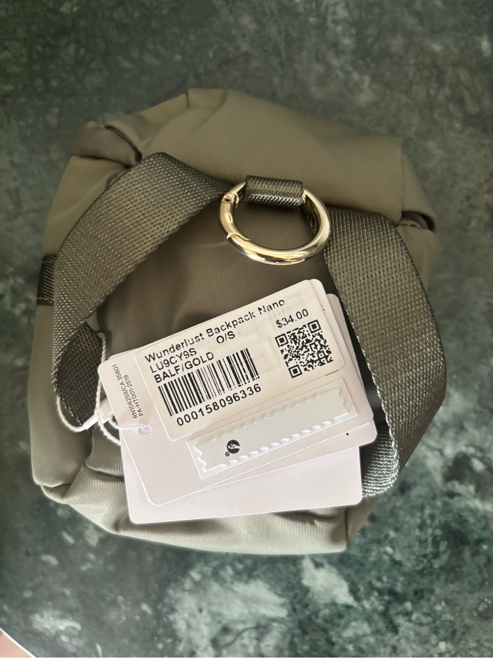 NWT Lululemon Wunderlust Backpwck Nano in Balf/Gold - Picture 3 of 3